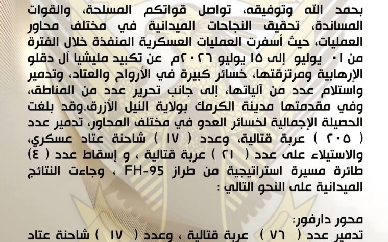 بسم الله الرحمن الرحيم  القيادة العامة للقوات المسلحة